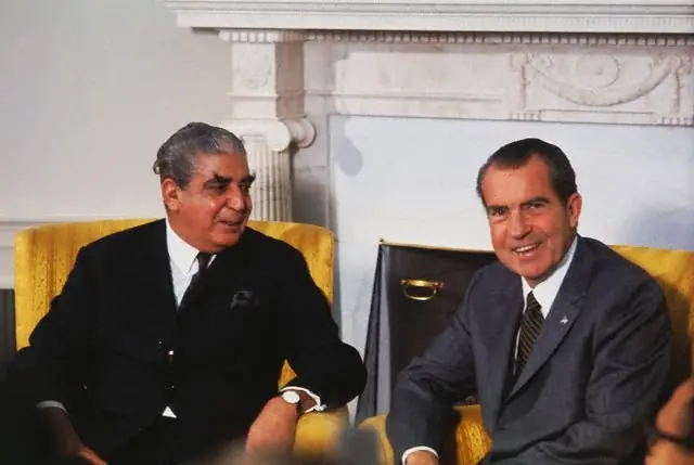 President Yahya Khan of Pakistan with President Richard Nixon during his visit to the United States, October 1970